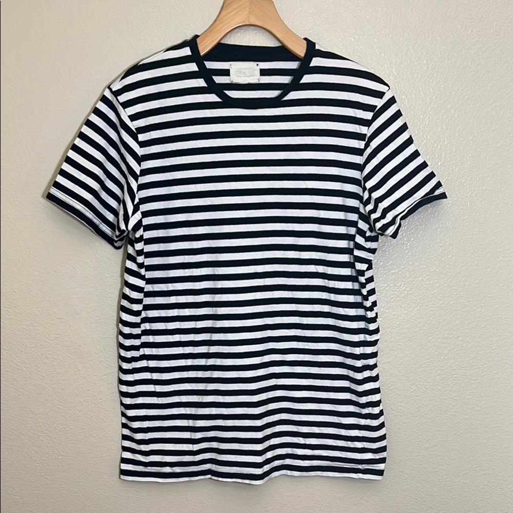 Cotton On Black White Striped Cotton Short Sleeve Shirt